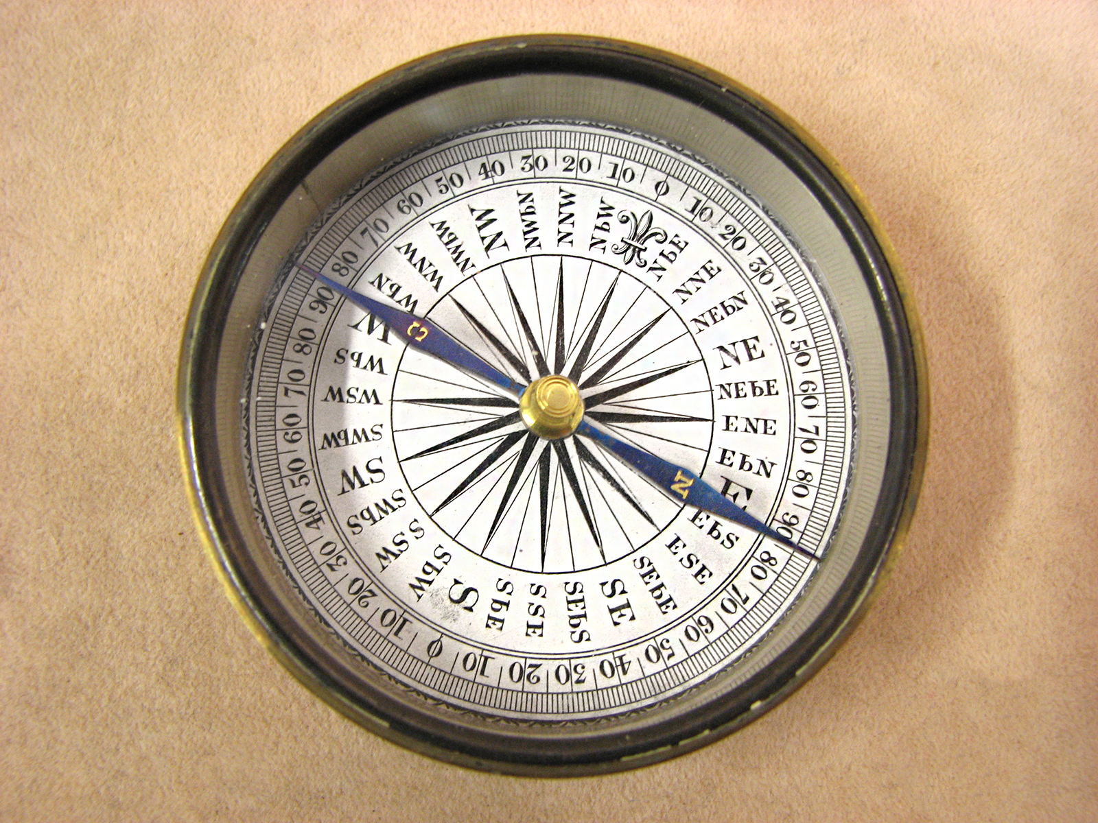 Victorian travellers brass cased pocket compass circa 1870
